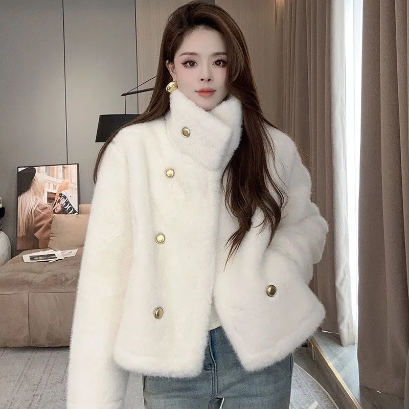 Velvet Ribbon Roll - Mink Velvet Coat Female 2026 Autumn