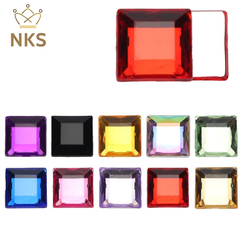 NKS 10mm 12mm Faceted Square C - огляд і ціна Hotfix Rhinestone Sheet