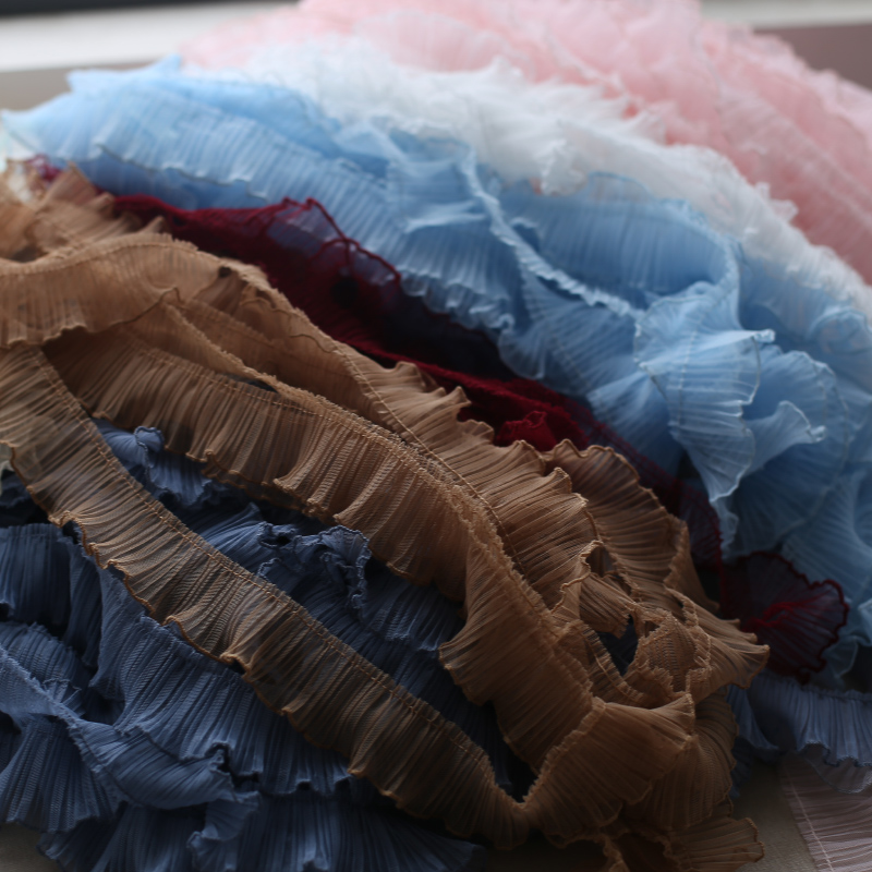 Tulle Mesh Pleated Lace Fabric - огляд і ціна Fringe Ribbon Sewing