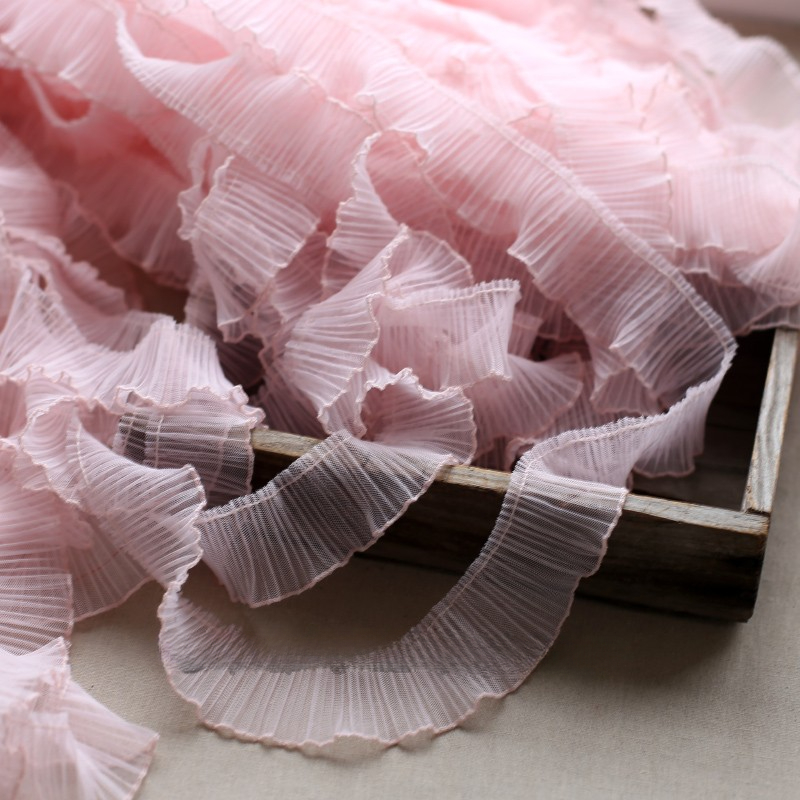 Tulle Mesh Pleated Lace Fabric - огляд і ціна Fringe Ribbon Sewing