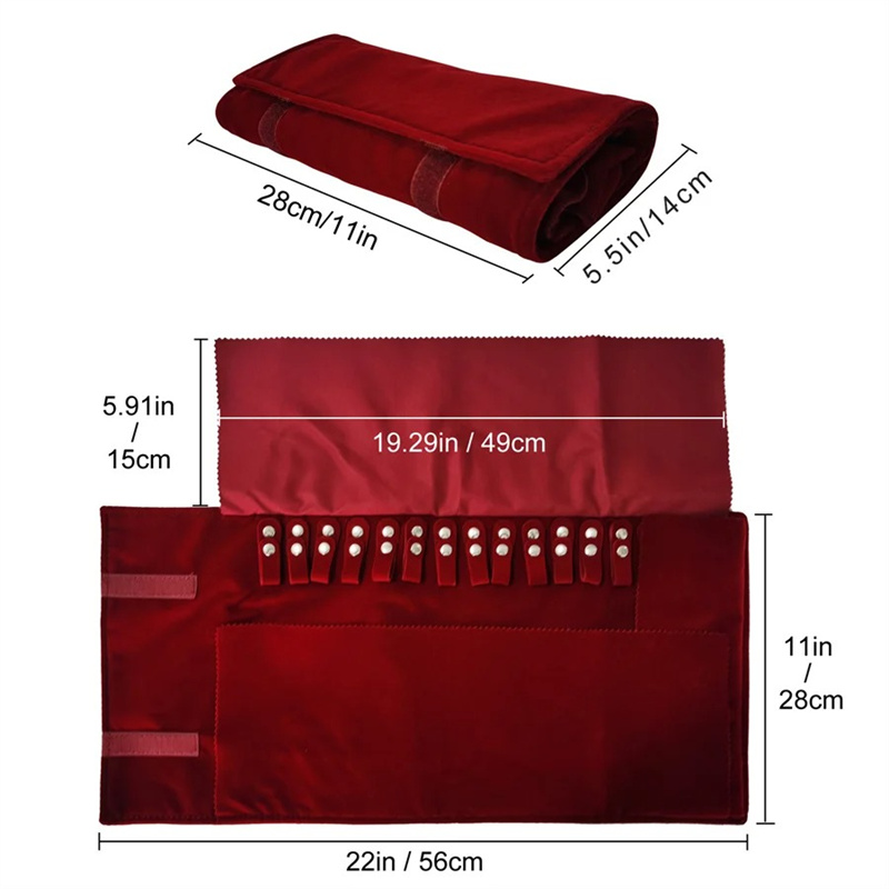 Burgundy Velvet Jewelry Roll-U - огляд і ціна Velvet Ribbon Roll