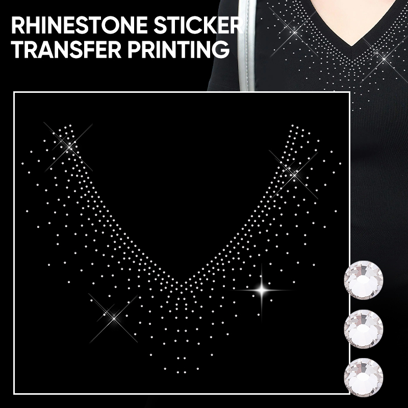 QIAO 1/2/4/6Pcs V-Neck Glitter - огляд і ціна Hotfix Rhinestone Sheet