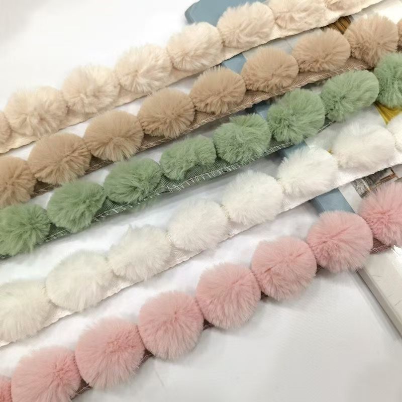 3cm Faux Rabbit Fur Pom Ball L - огляд і ціна Fringe Ribbon Sewing